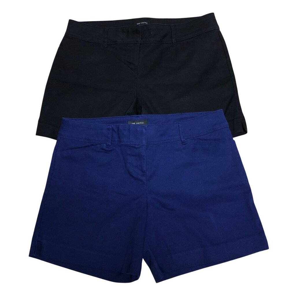 The Limited Womens Chino Shorts Bundle Black & Blue Cotton Blend Size 10